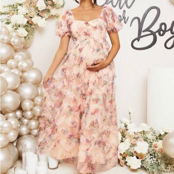 Floral Ruffle Maternity Dress - Picture 6 of 6